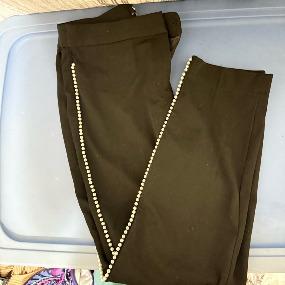 Express Black Pants with Pearl Detailing